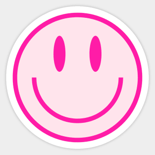 Smiley Face Pink Sticker